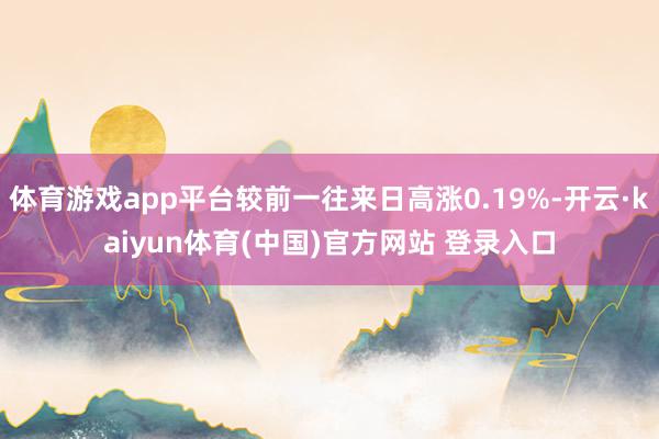 体育游戏app平台较前一往来日高涨0.19%-开云·kaiyun体育(中国)官方网站 登录入口