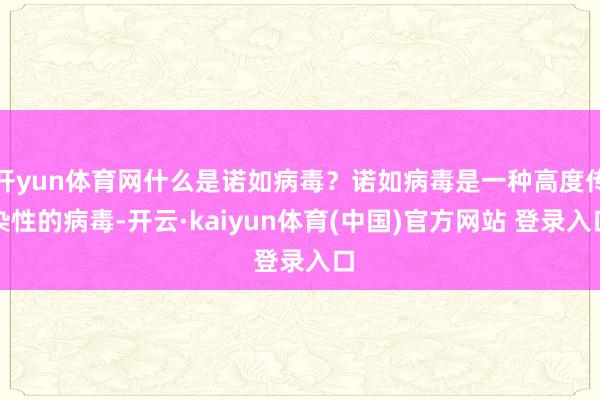 开yun体育网什么是诺如病毒？诺如病毒是一种高度传染性的病毒-开云·kaiyun体育(中国)官方网站 登录入口
