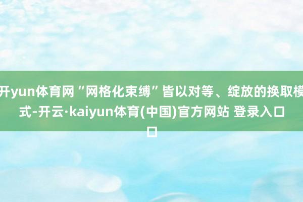 开yun体育网“网格化束缚”皆以对等、绽放的换取模式-开云·kaiyun体育(中国)官方网站 登录入口