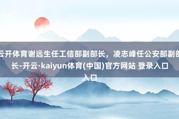 云开体育谢远生任工信部副部长，凌志峰任公安部副部长-开云·kaiyun体育(中国)官方网站 登录入口