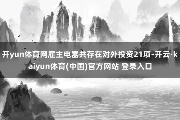 开yun体育网雇主电器共存在对外投资21项-开云·kaiyun体育(中国)官方网站 登录入口